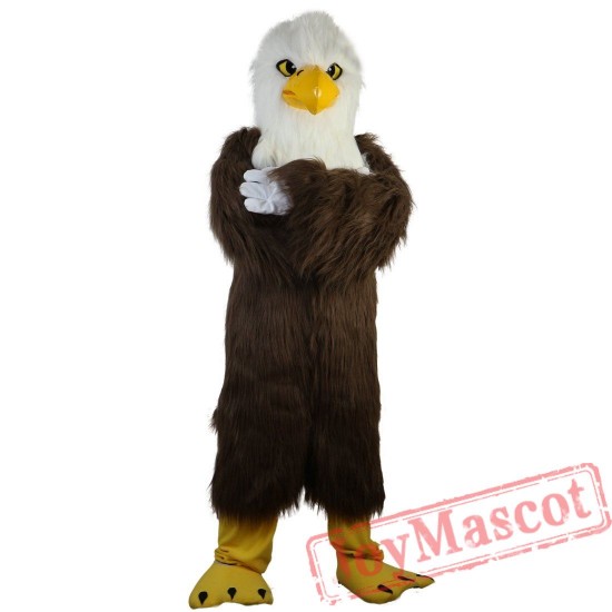 Brown Eagle Long Hair Mascot Costume for Adult
