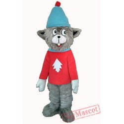 Christmas Grey Mouse Rat Mascot Costume for Adult
