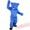 Blue Bear Long Hairy Mascot Costume for Adult