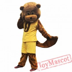 Sport Brown Beaver Mascot Costume  for Adult