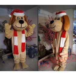 Deluxe Christmas Dog Mascot Costume for Adult