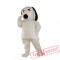 Deluxe White Dog Mascot Costume for Adult