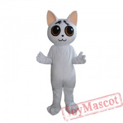 White Duomi Cat Mascot Costume for Adult