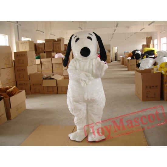 Deluxe White Dog Mascot Costume for Adult