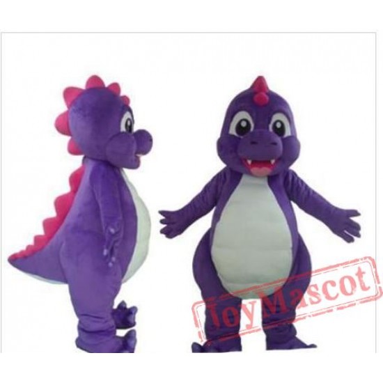 Plush Purple Dinosaur Mascot Costume for Adult