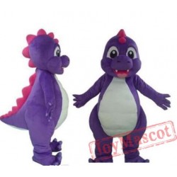 Plush Purple Dinosaur Mascot Costume for Adult