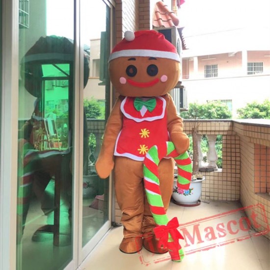 Gingerbread Man Mascot Costume for Adult