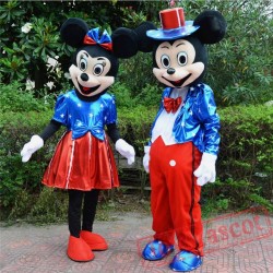 Disney Blue Mickey / Minnie Mouse Mascot Costume for Adult