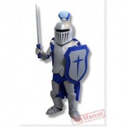 Blue & Sliver Knight Mascot Costume 