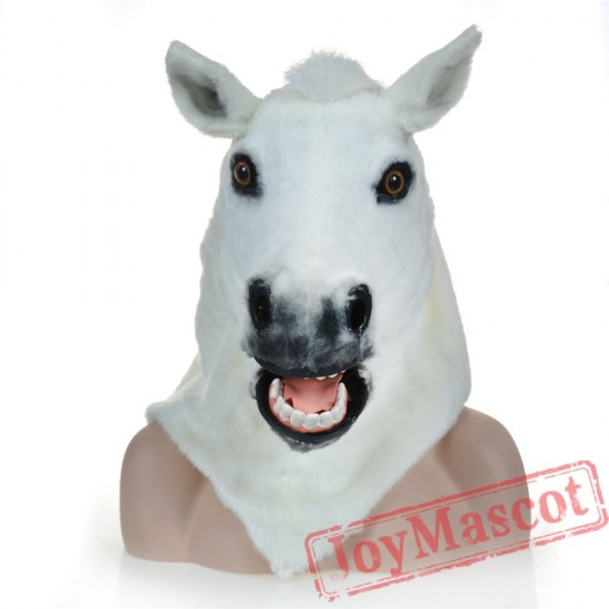 Animal White horse Fursuit Head Mascot Head