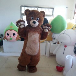 Simulation Fur Brown Bear Mascot Costumes