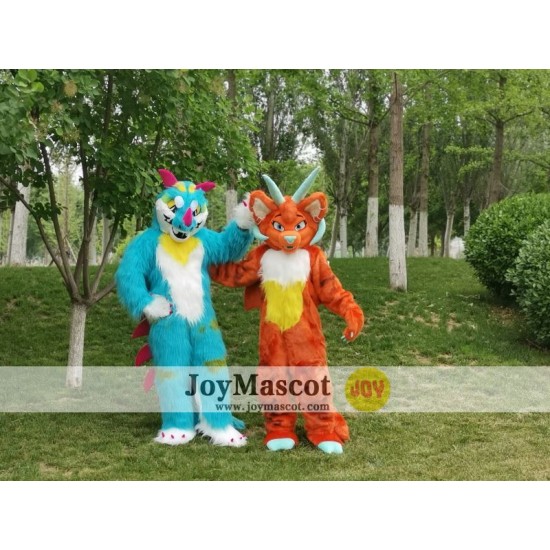 Orange Dragon Realistic Fursuit Animal Mascot Costumes