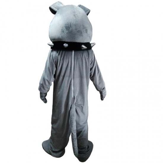 Grey Bulldog Mascot Costume
