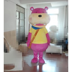 Pink Hippo Mascot Costume