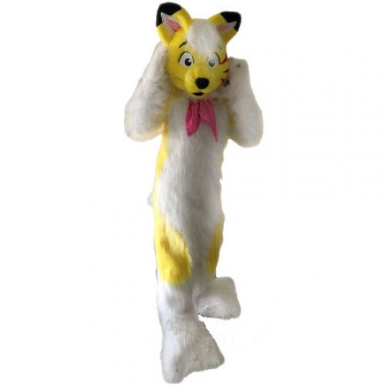 Pink Fox Husky Fursuit Mascot Costume
