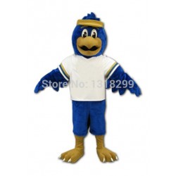 Blue Hawk Mascot Costume Eagle Falcon