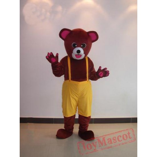 Helmet Yellow Bear Mascot Costume