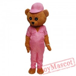 Pink Teddy Bear Mascot Costume