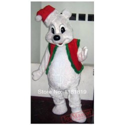 Christmas White Bear Mascot Costume