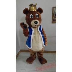 Plush Bear King Mascot Costume