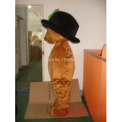 Long Hair Plush Brown Teddy Bear Mascot Costume