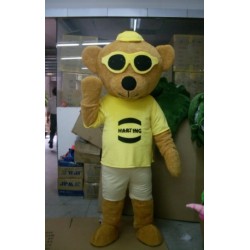 Adult Bear Mascot Costume with Glass