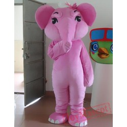 Cartoon Pink Elephant Mascot Costume
