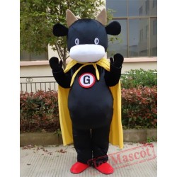 Cosplay Cartoon Animal Black Cow Mascot Costume