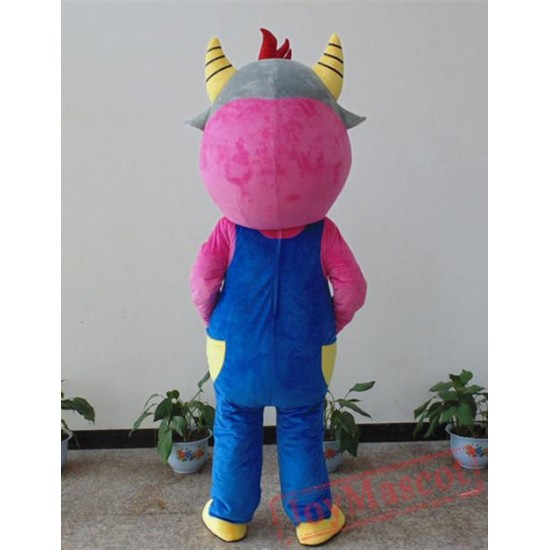 Animal Cartoon Plush Bib Bull Mascot Costume