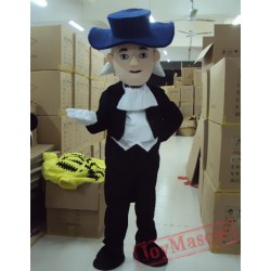 Plush American Cowboy Gentleman Cartoon Mascot Costume