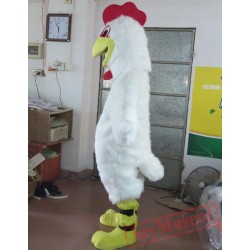 Animal Cartoon White Cock Mascot Costume