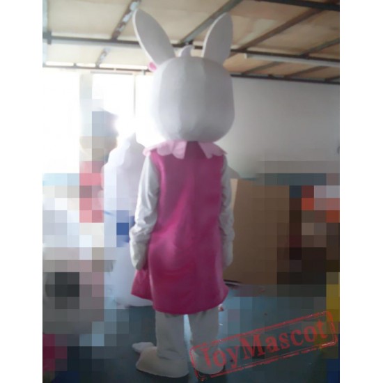 Cartoon Cosplay Striped Red Rabbit Mascot Costume