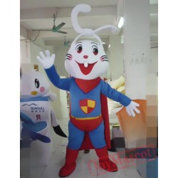 Cartoon Superman Rabbit Mascot Costume