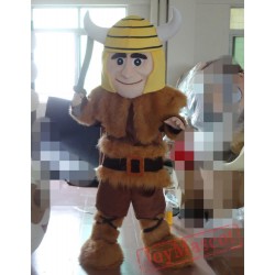 Primitive Man Cartoon Orc Warrior Mascot Costume