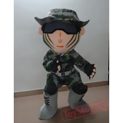 Cartoon Soldier Warrior Scout Mascot Costume