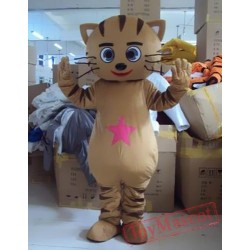 Cosplay Cartoon Plush Brown Cat Mascot Costume