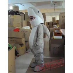 Cartoon Gray Shark Mascot Costume