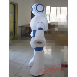 Cartoon White Robot Mascot Costume