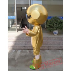 Cartoon Golden Robot Mascot Costume
