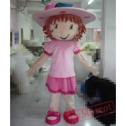 Cartoon Strawberry Girl Mascot Costume