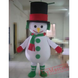 Cartoon Cosplay High Hat Snowman Mascot Costume
