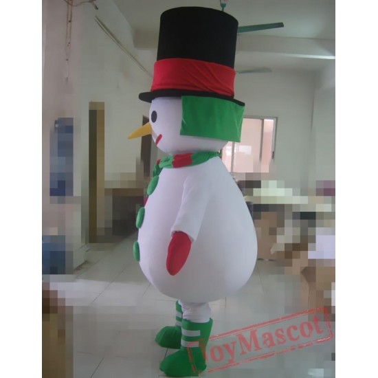 Cartoon Cosplay High Hat Snowman Mascot Costume