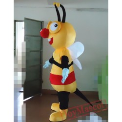 Cartoon Red Nose Bee Mascot Costume