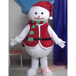 Cartoon Christmas Snowman Mascot Costume