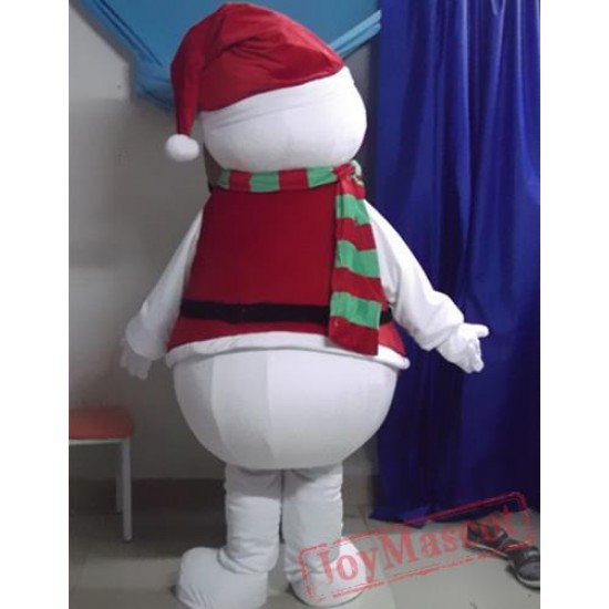 Cartoon Christmas Snowman Mascot Costume