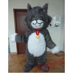 Cartoon Animal Long-Haired Gray Cat Mascot Costume