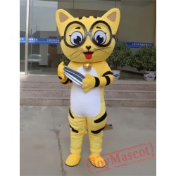 Cartoon Animal Glasses Little Flower Cat Mascot Costume