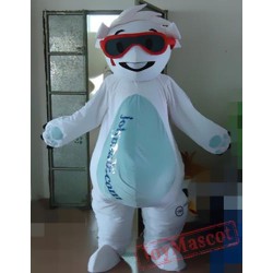 Cartoon Cosplay Glasses White Bear Mascot Costume