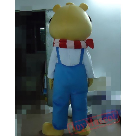 Cartoon Plush Bib Bear Mascot Costume