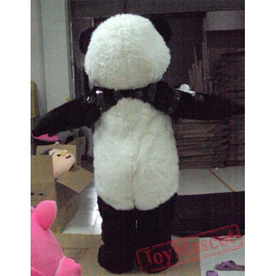 Cartoon Long hair Panda Mascot Costume
